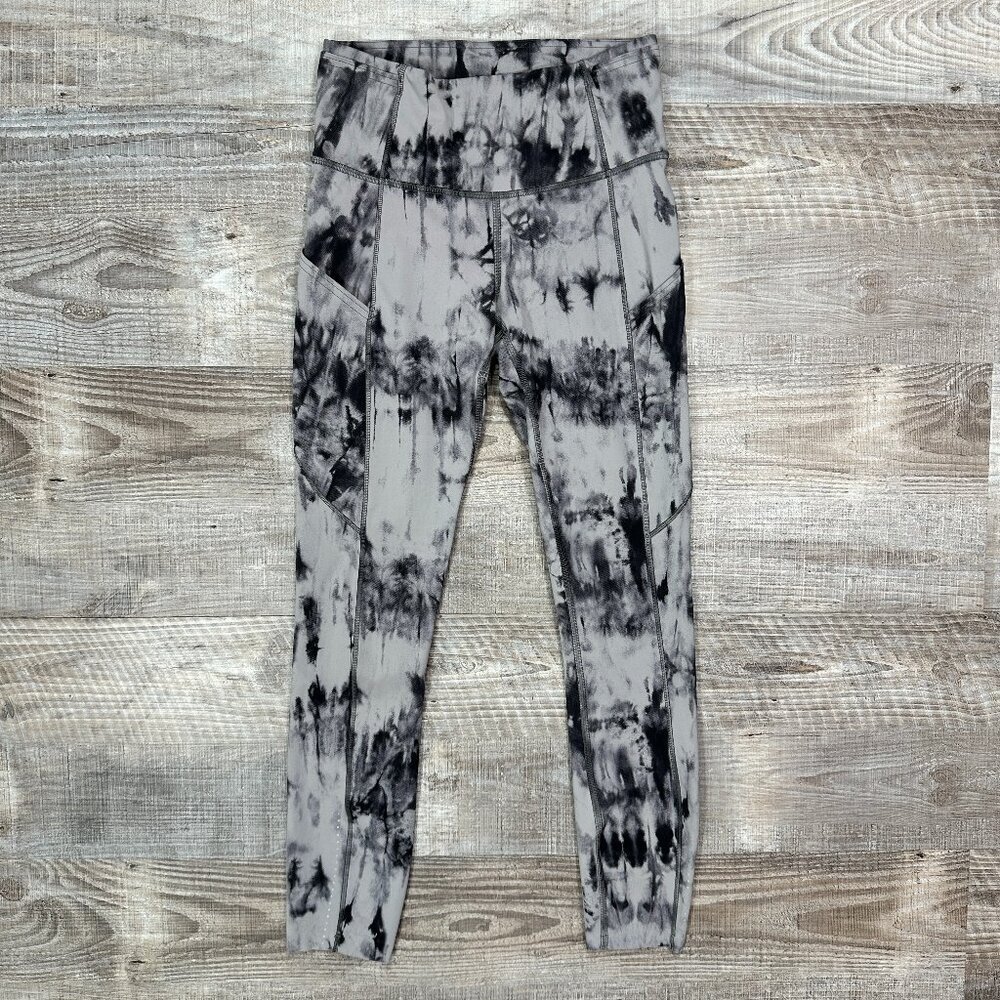 Lululemon Fast and Free High-Rise Crop 25" Gray Black Women's Size 4